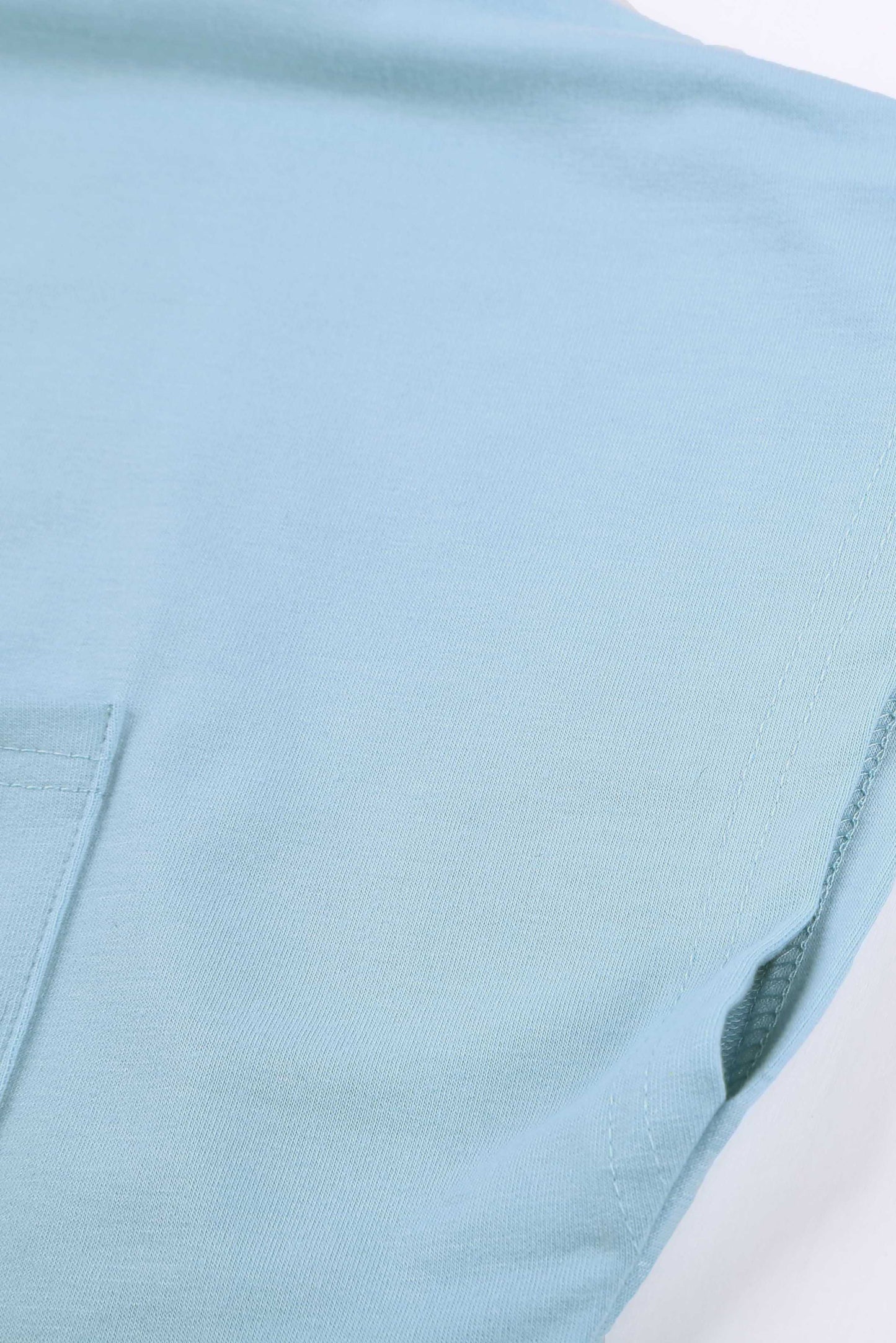 Solid Color Short Sleeve Basic T Shirt with Patch Pocket