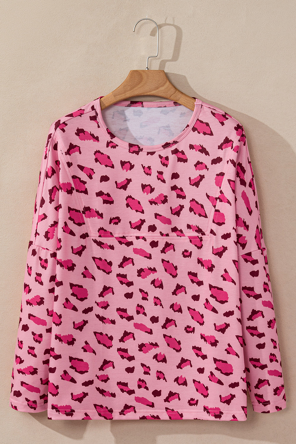 Animal Print Loose Long Sleeve Top