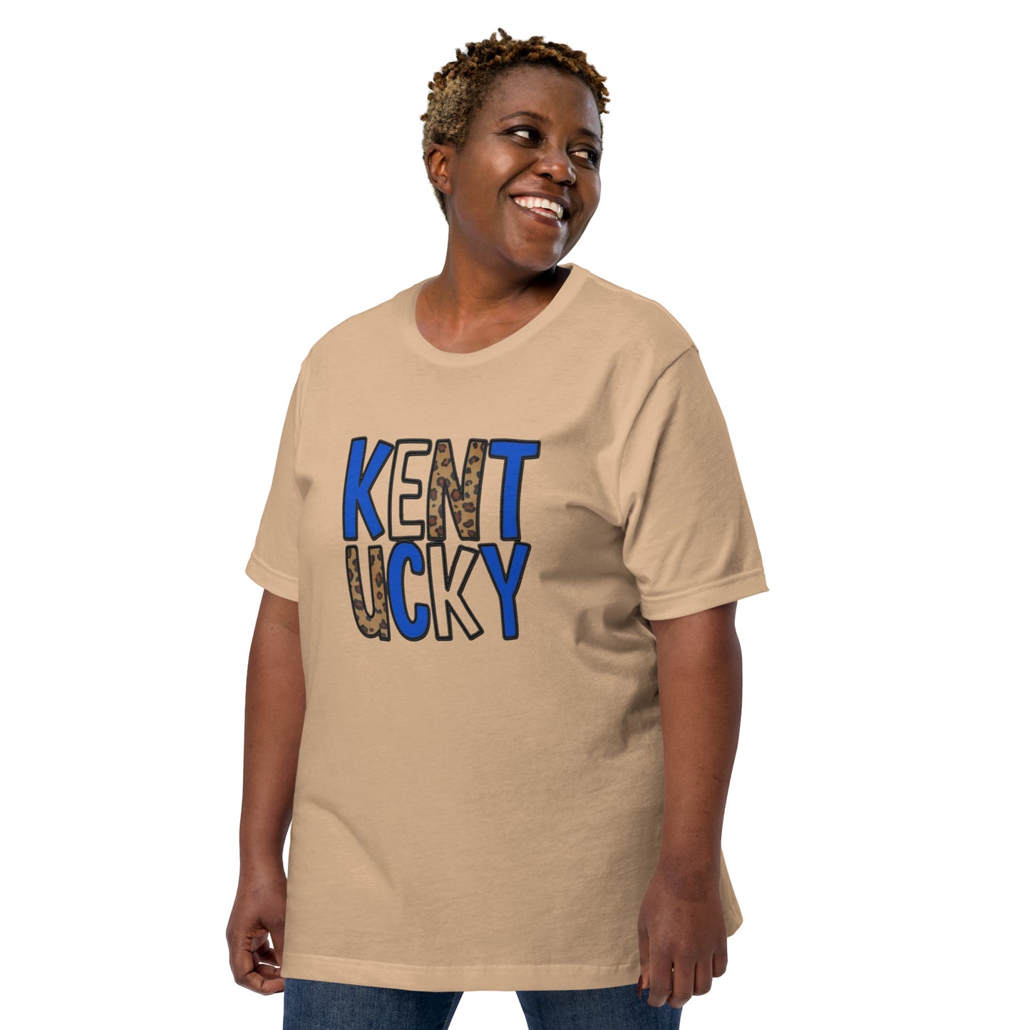 Kentucky Blue, White, & Leopard Unisex t-shirt