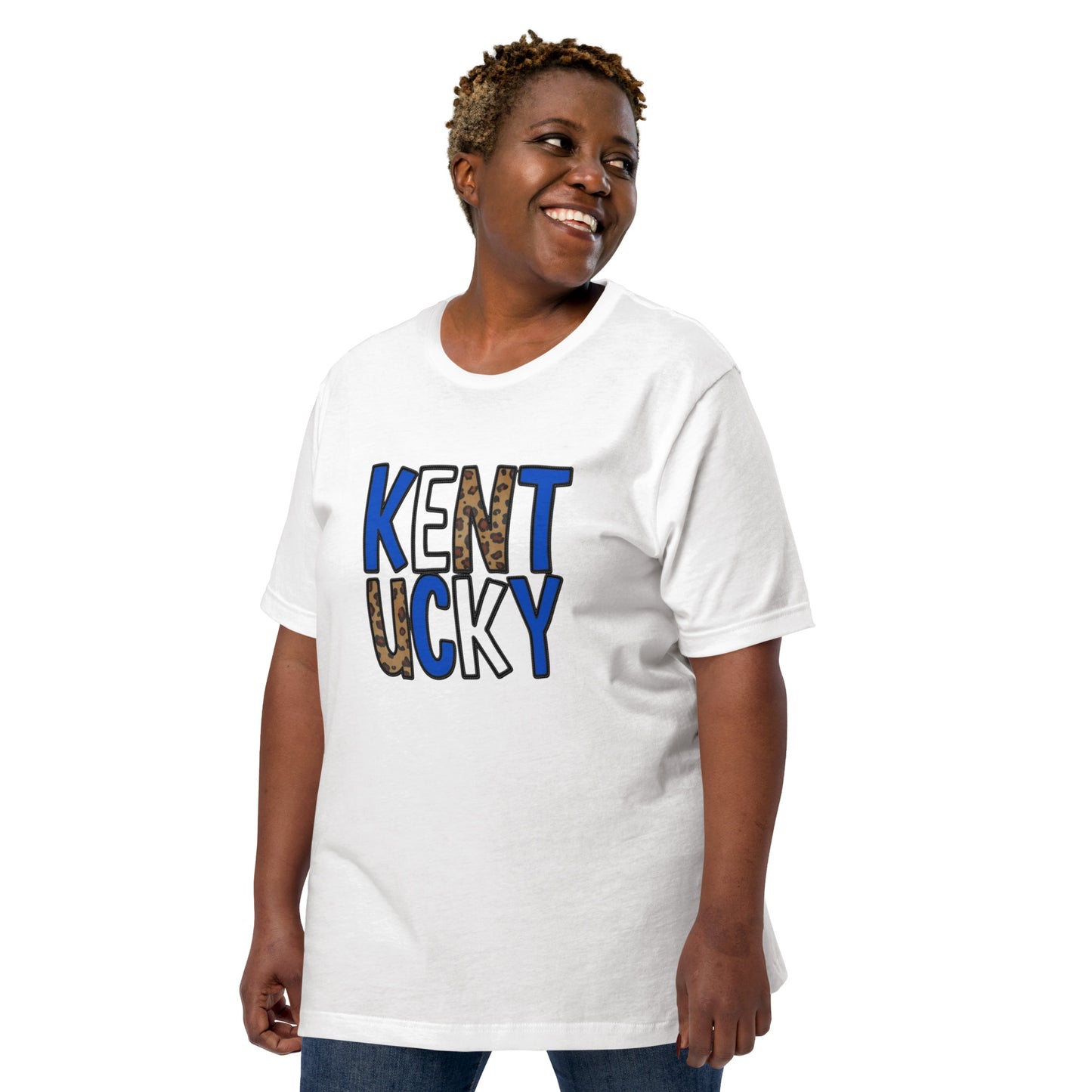 Kentucky Blue, White, & Leopard Unisex t-shirt
