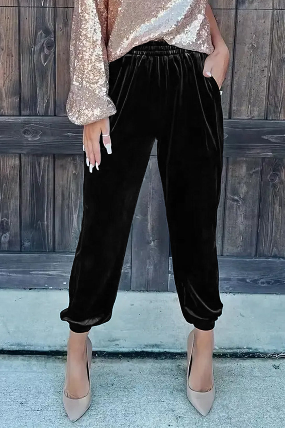 Oh So Smooth! Black Velvet Pants