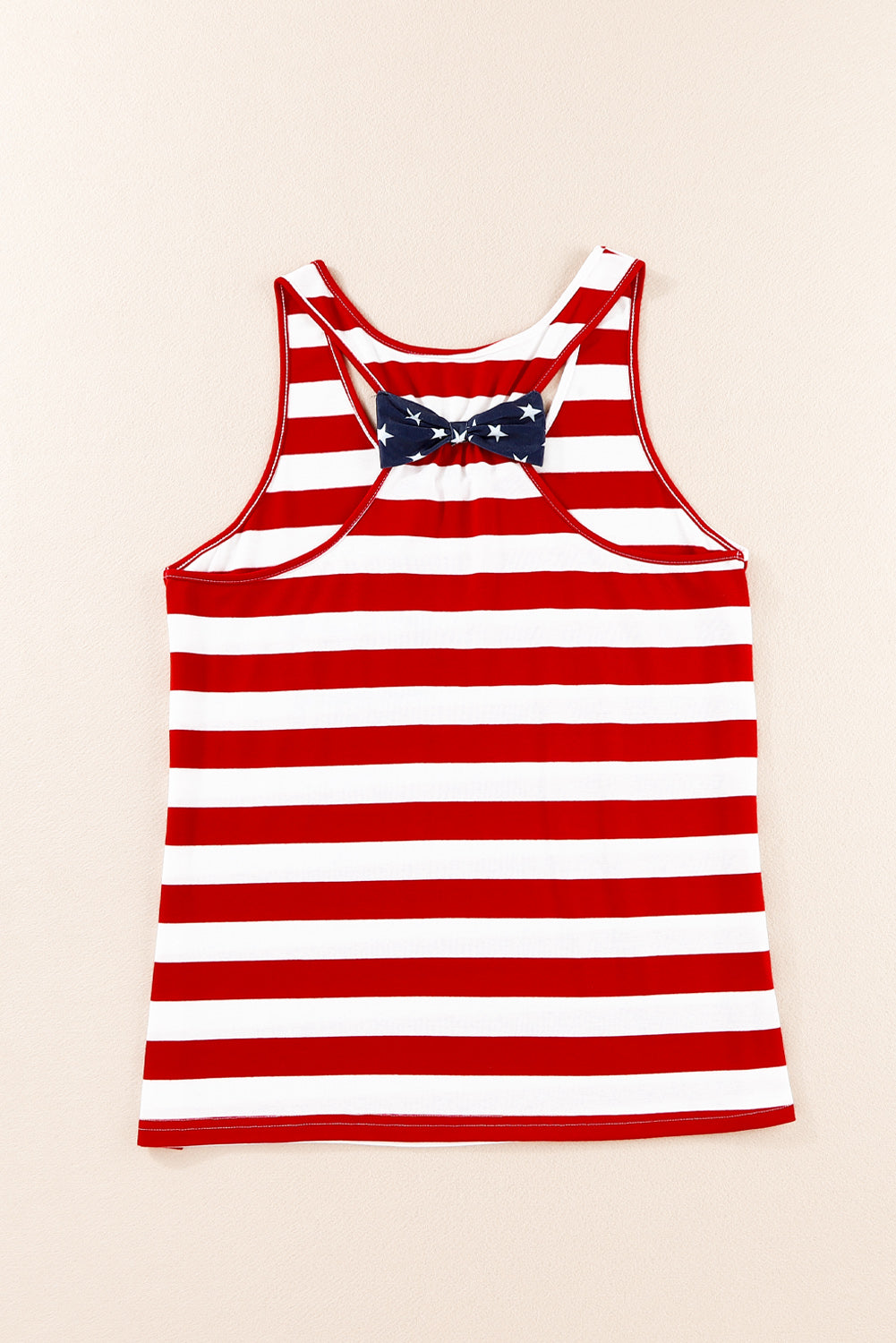 Red and White Stripes Sleeveless Racerback Tank