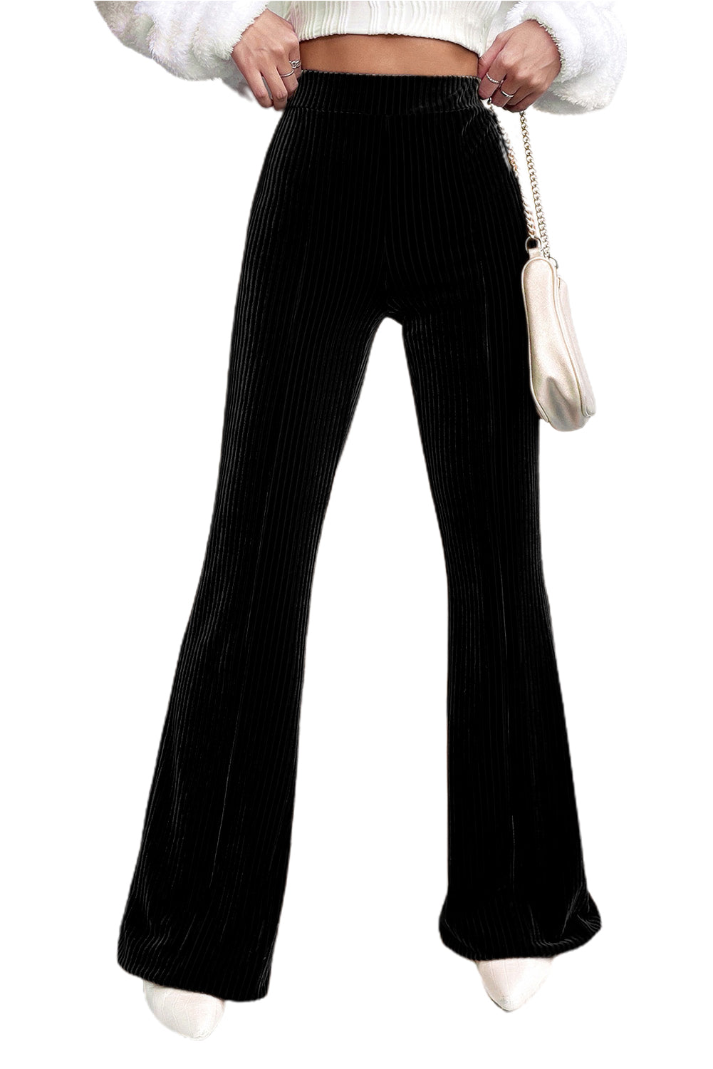 High Waist Flare Corduroy Pants