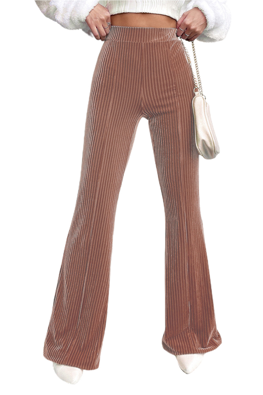 High Waist Flare Corduroy Pants