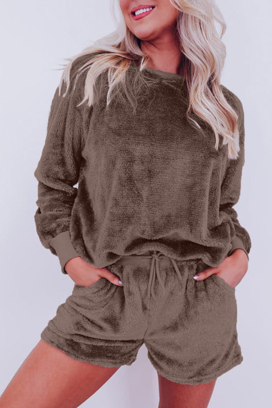 Teddy Bear Feel Two-Piece Fleece Lounge Set