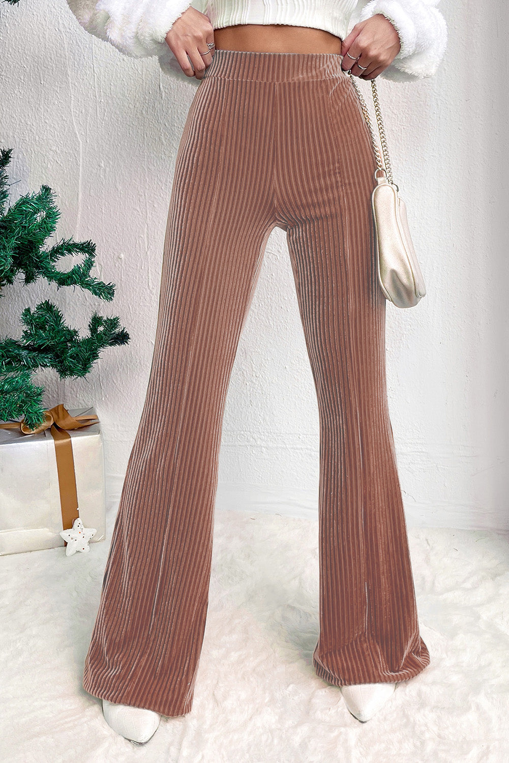 High Waist Flare Corduroy Pants
