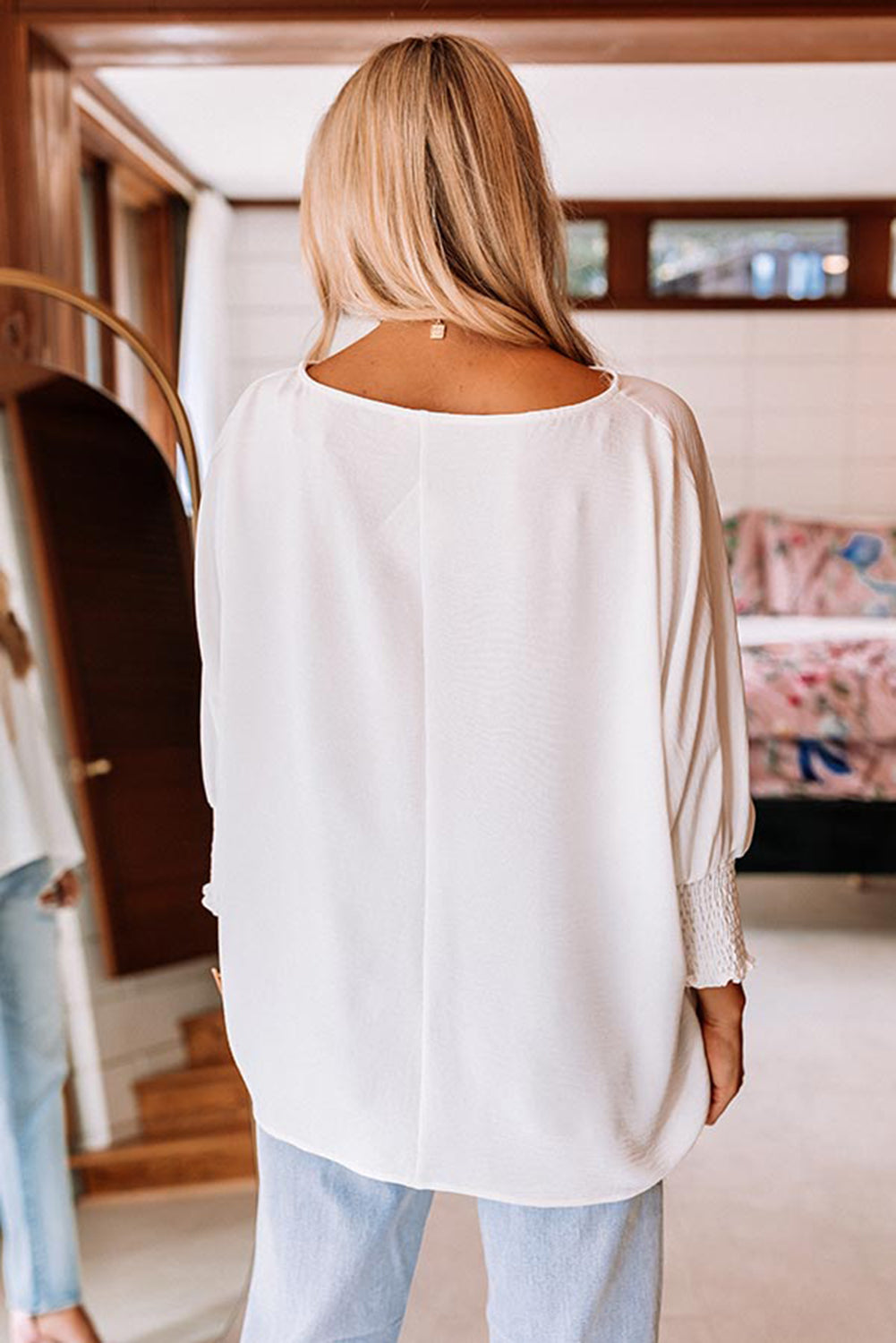 Batwing Sleeve Business Casual Blouse