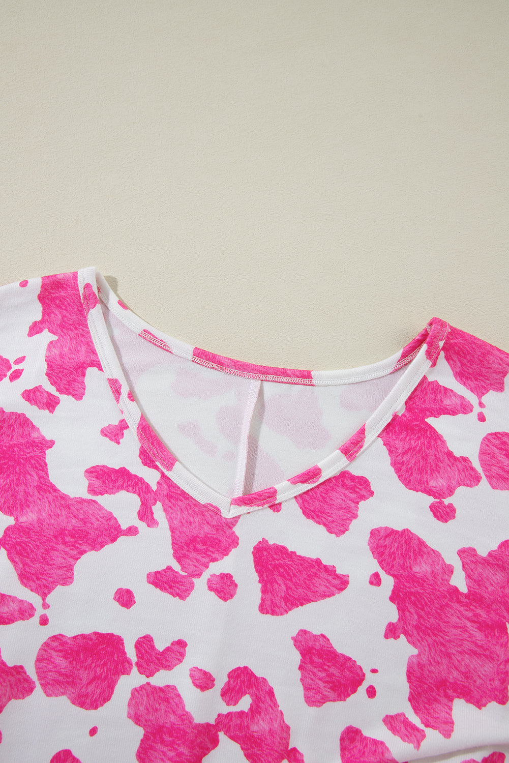 Rose Animal Print Long Sleeve Top