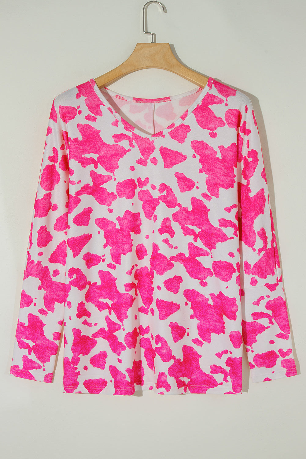 Rose Animal Print Long Sleeve Top