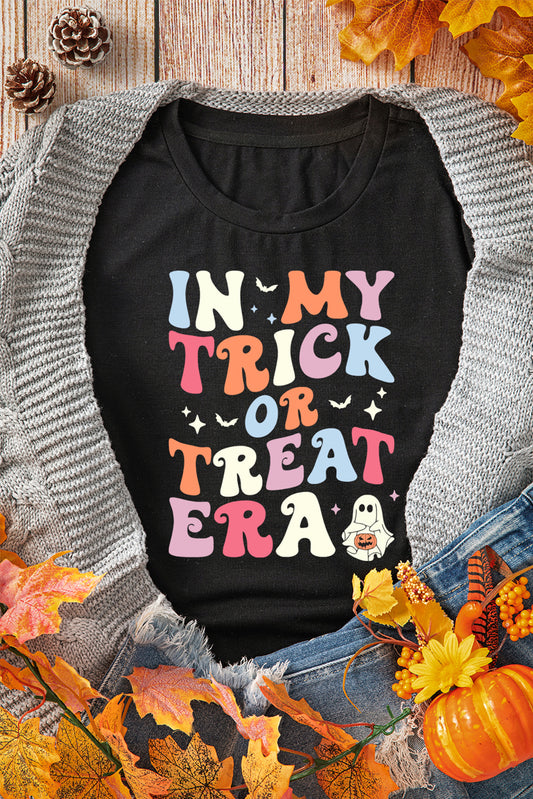 Black IN MY TRICK OR TREAT ERA Halloween Graphic Tee