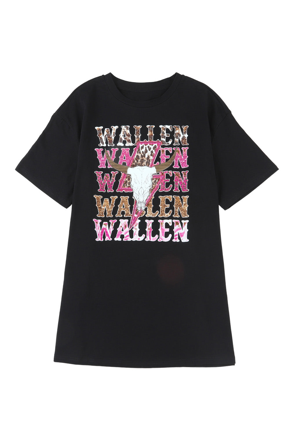 Black WALLEN Cowskull Graphic Oversized Tee