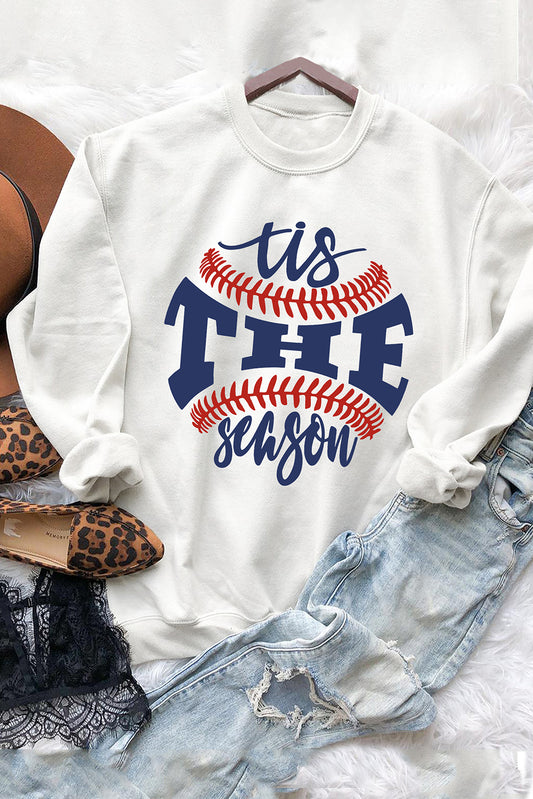 White Tis The Season Baseball Graphic Sweatshirt