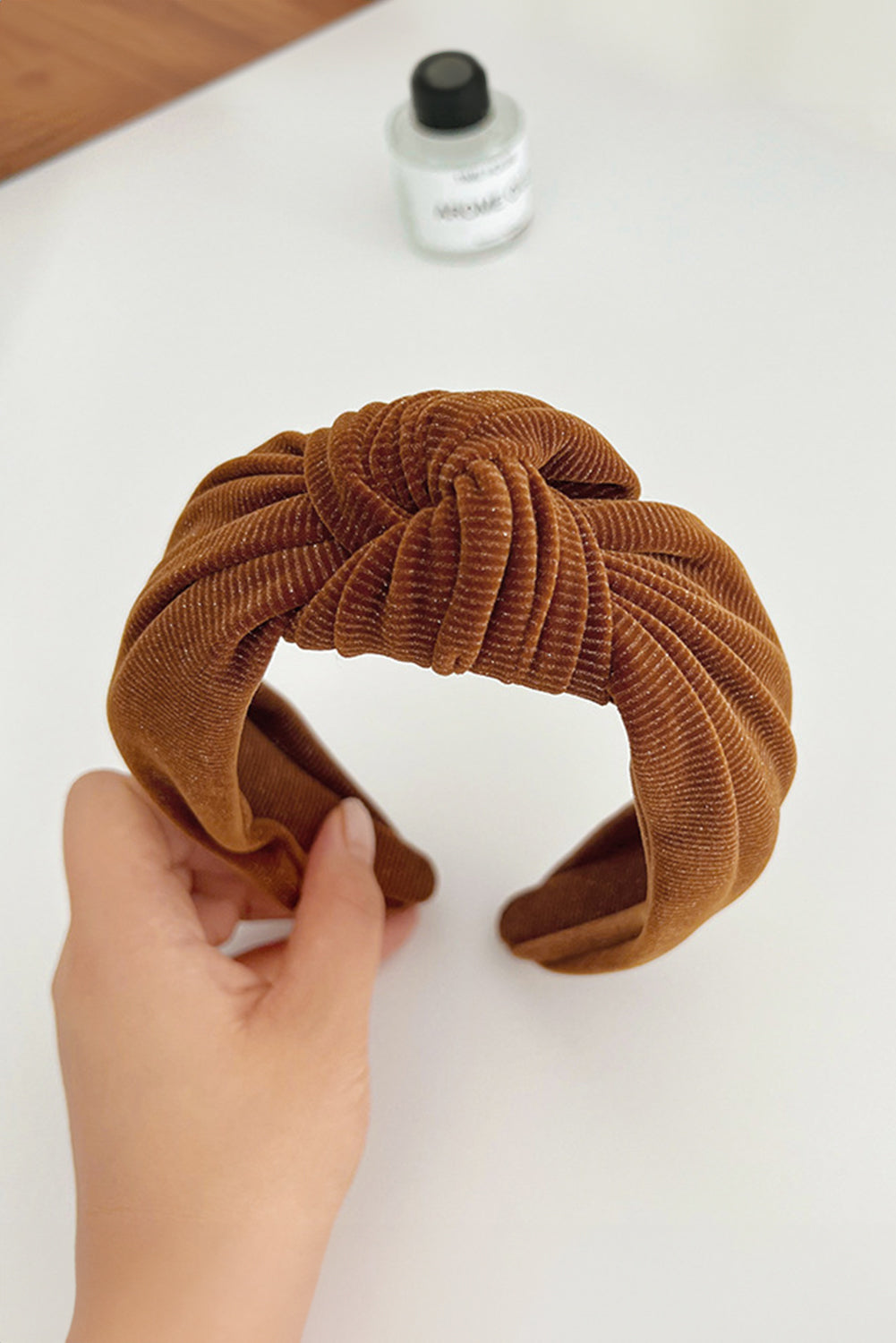 Chestnut Knotted Ribbed Wide Headband