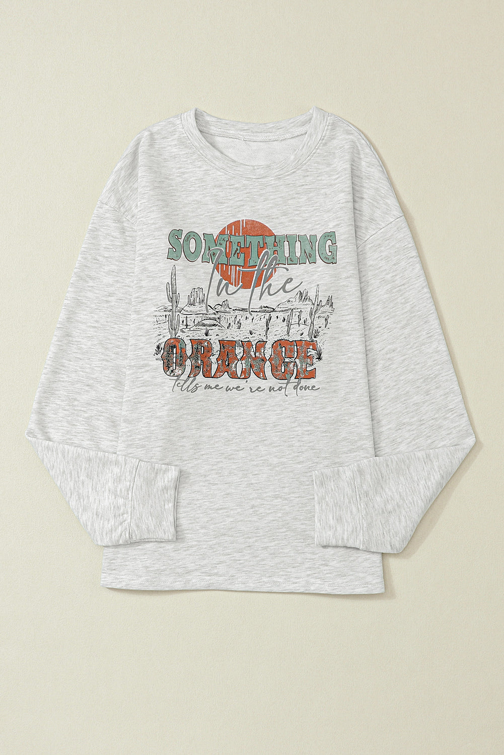 Gray SOMETHING ORANGE Graphic Relaxed Sweatshirt