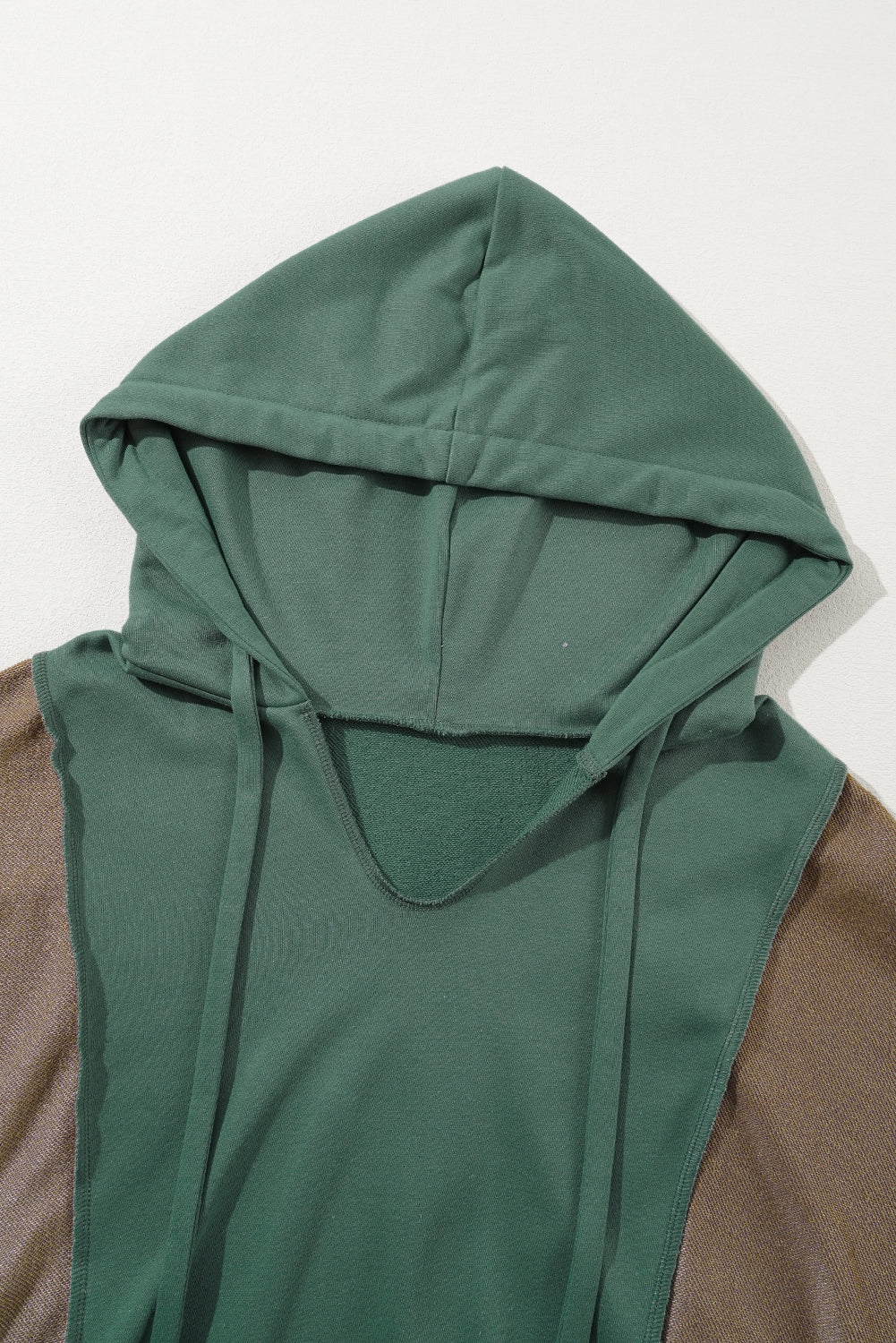 Breen Colorblock Patchwork V Neck Hoodie