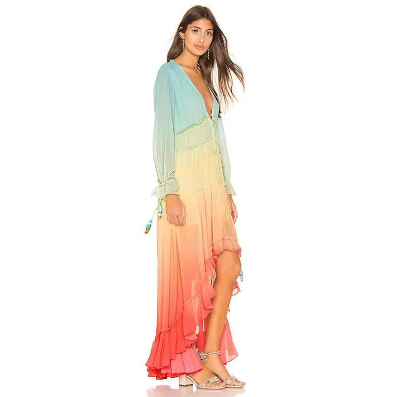 Gradient Fade Summer Bohemian Dress