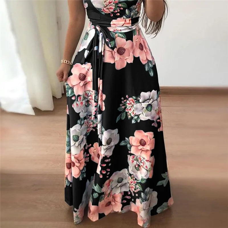 Casual Floral Short Sleeve Summer Dress