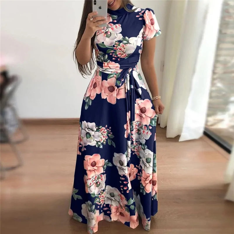 Casual Floral Short Sleeve Summer Dress