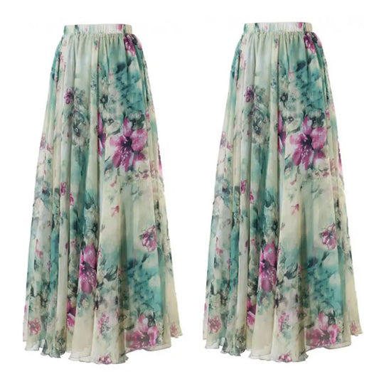 Floral Boho Long Maxi Skirt