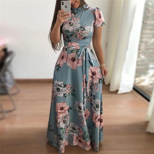 Casual Floral Short Sleeve Summer Dress