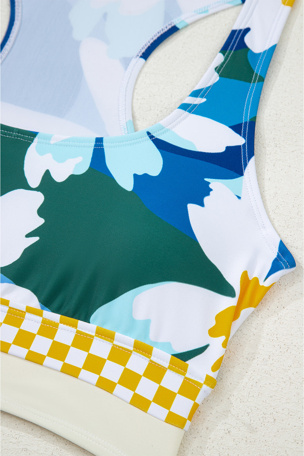 Floral Print Racerback Cutout High Waist 2pcs Bikini