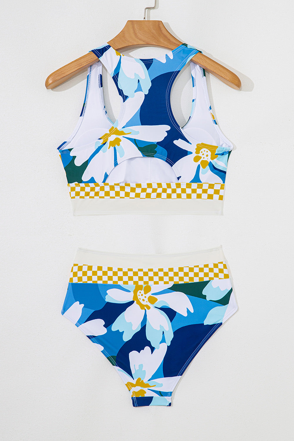 Floral Print Racerback Cutout High Waist 2pcs Bikini