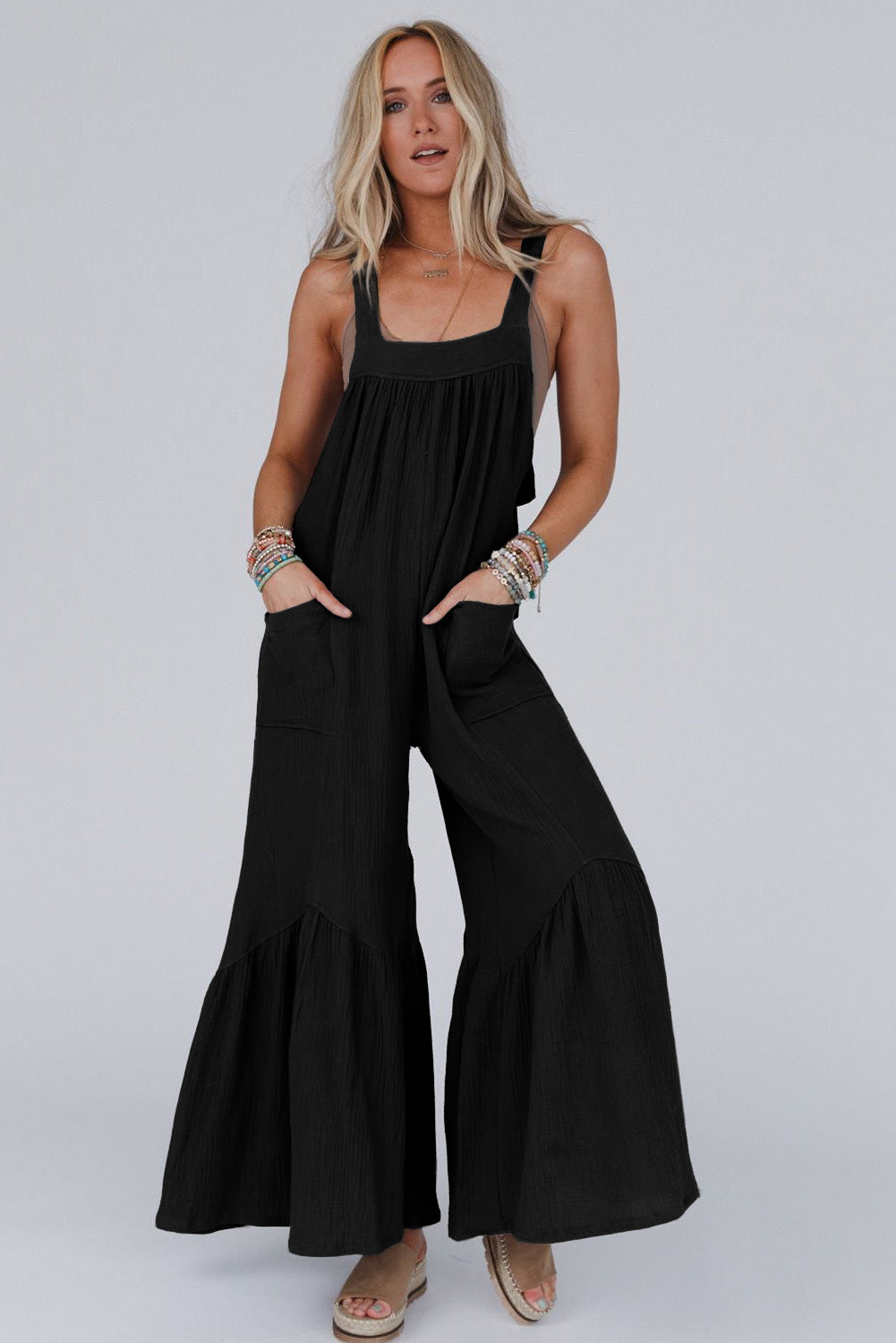 Wide Leg Ruffle Jumpsuit