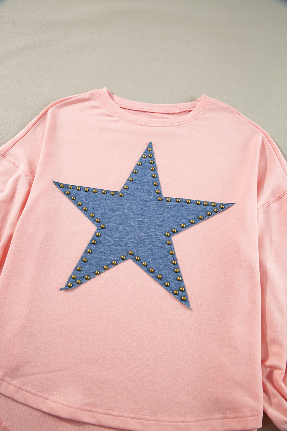 Studded Star Graphic Oversized Top