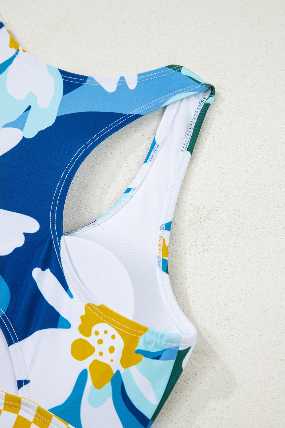 Floral Print Racerback Cutout High Waist 2pcs Bikini