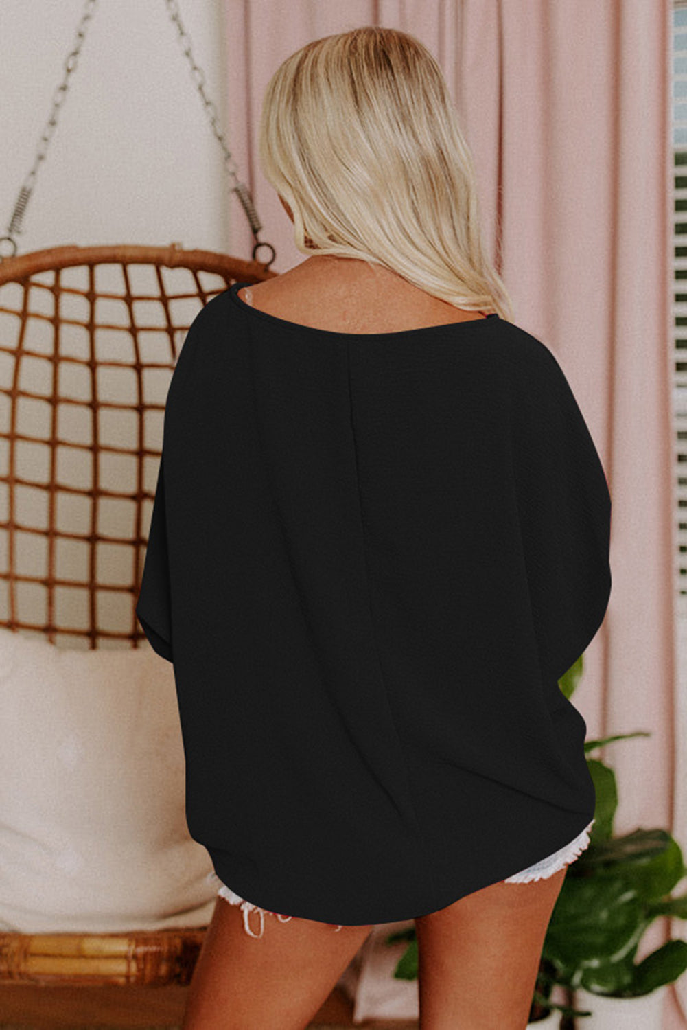 Batwing Sleeve Business Casual Blouse