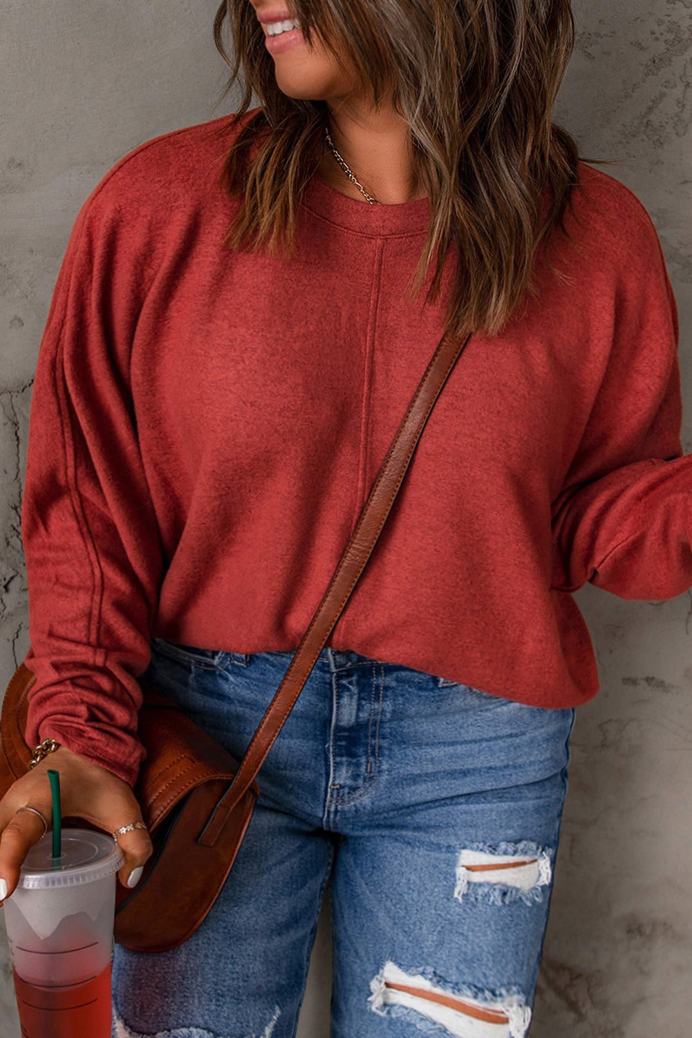 Red Dahlia Long Sleeve Top