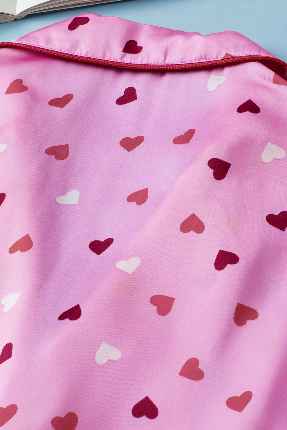 Pink Valentine Heart Shape Print Plus Size Sleepwear