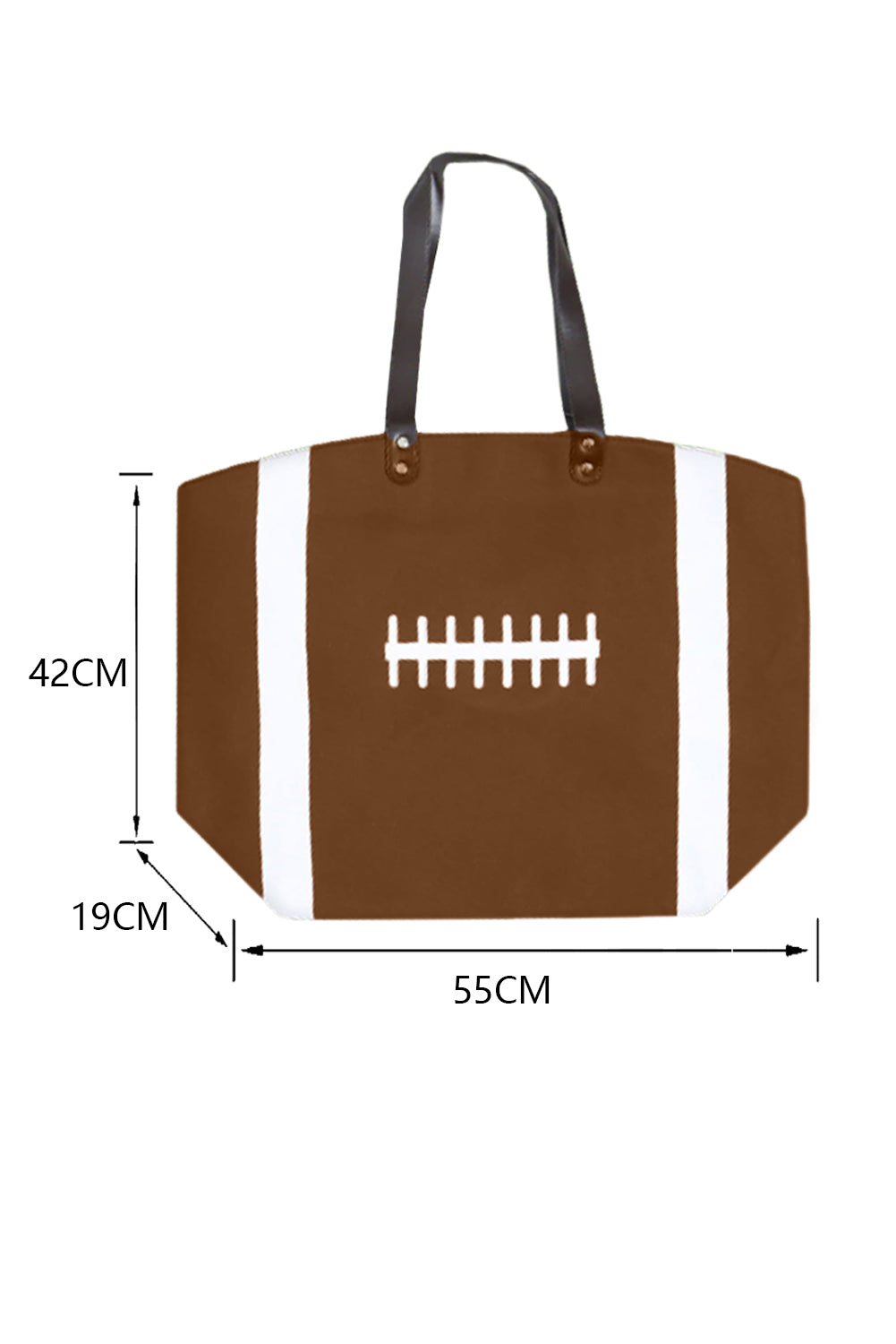 Football Pattern Canvas Large Tote Bag