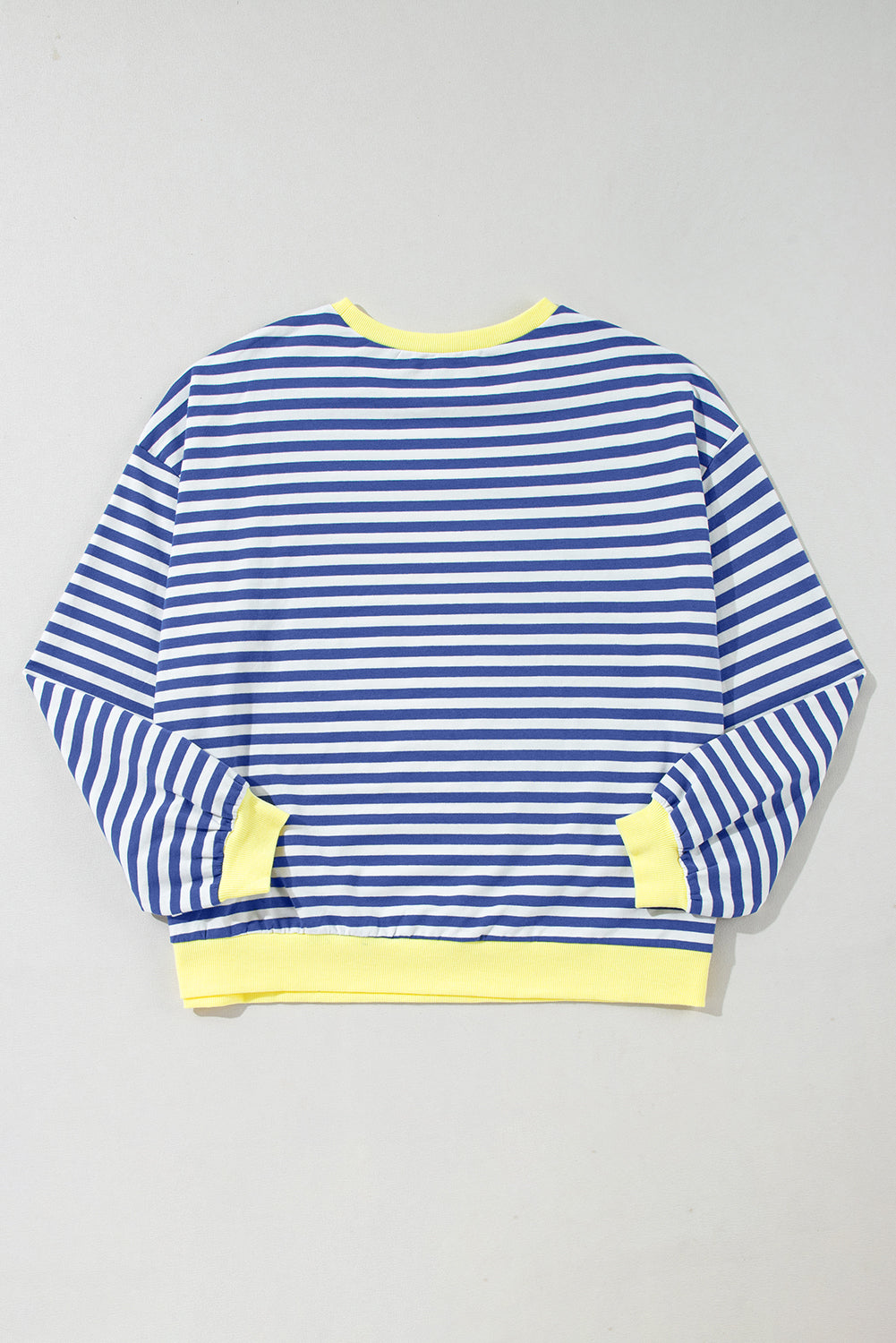 Black Stripe Oversized Contrast Trim Pullover Sweatshirt