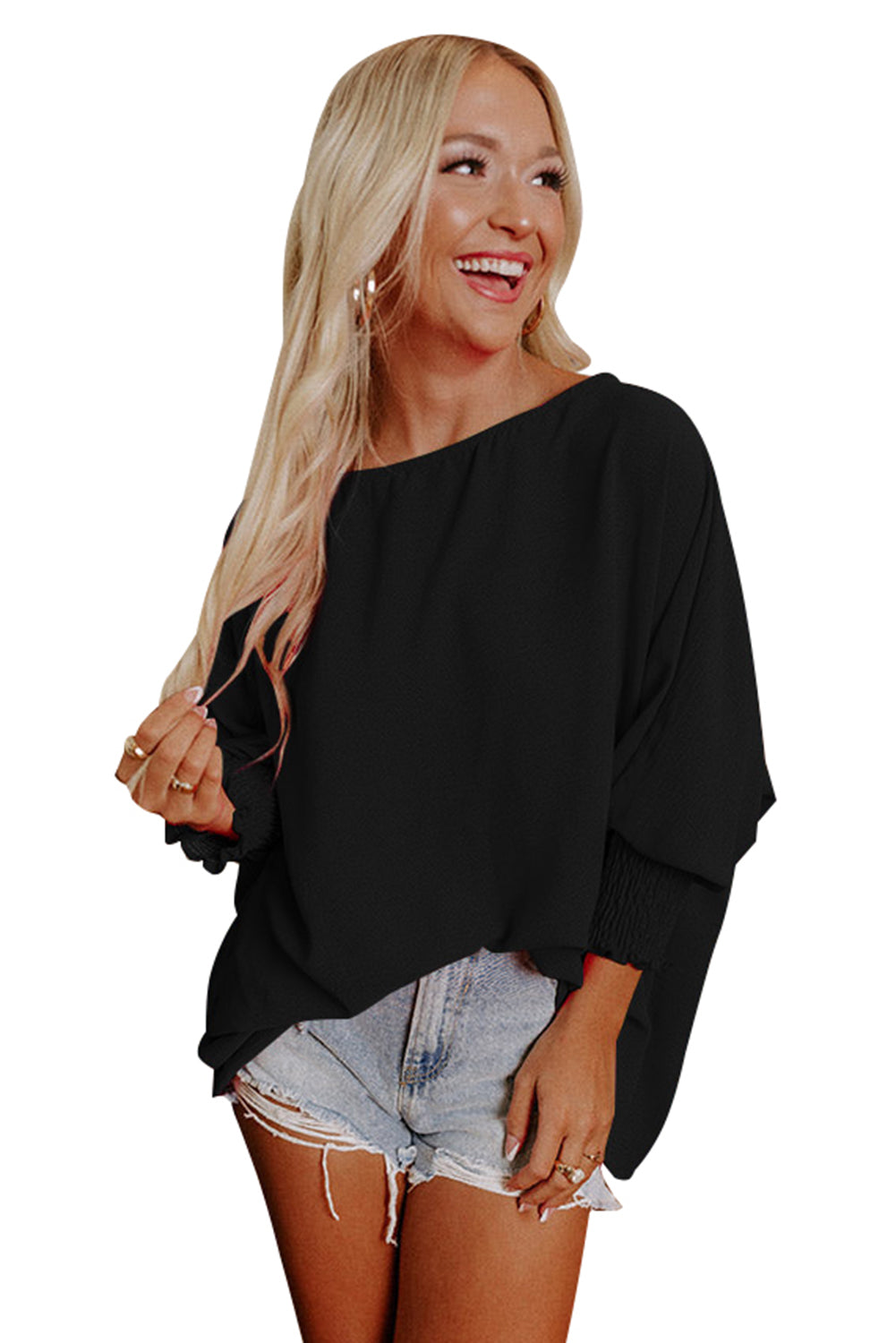 Batwing Sleeve Business Casual Blouse