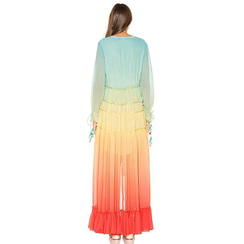 Gradient Fade Summer Bohemian Dress