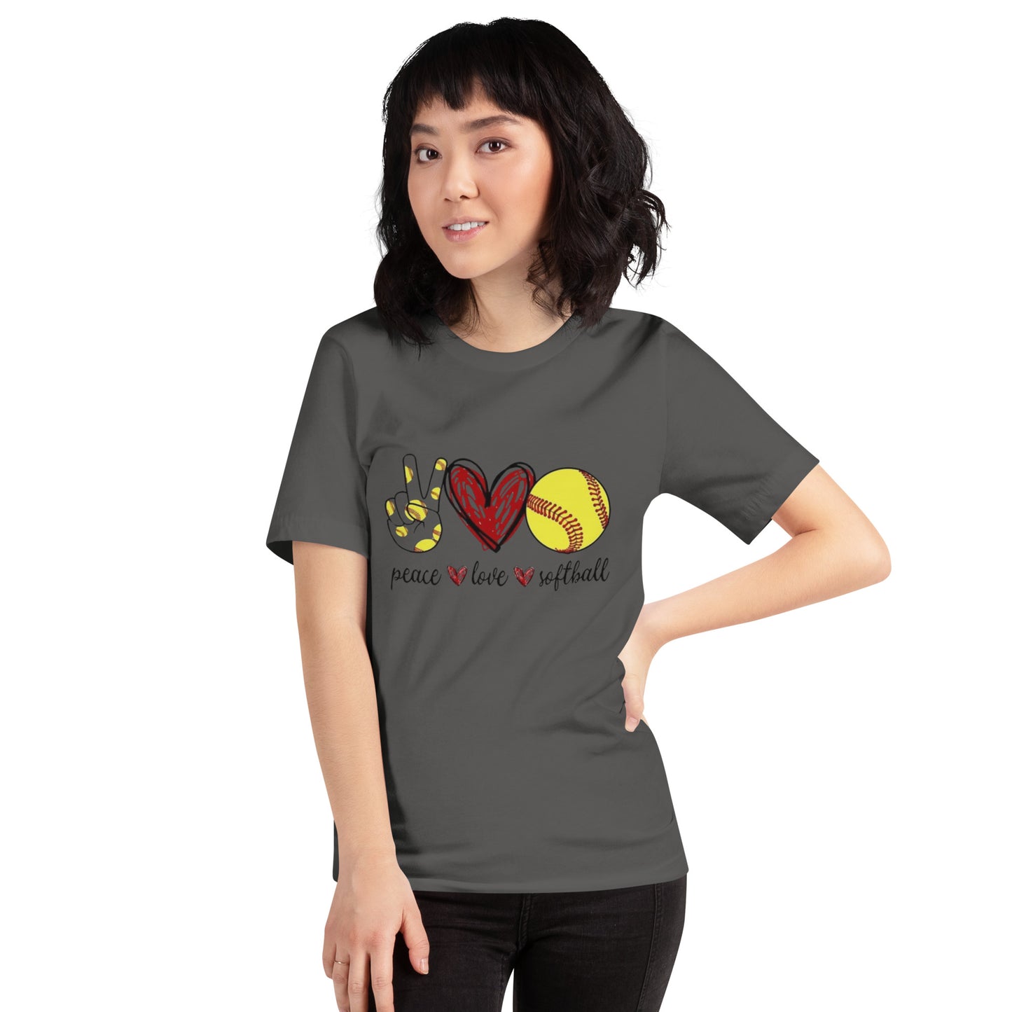 Peace Love Softball Unisex t-shirt