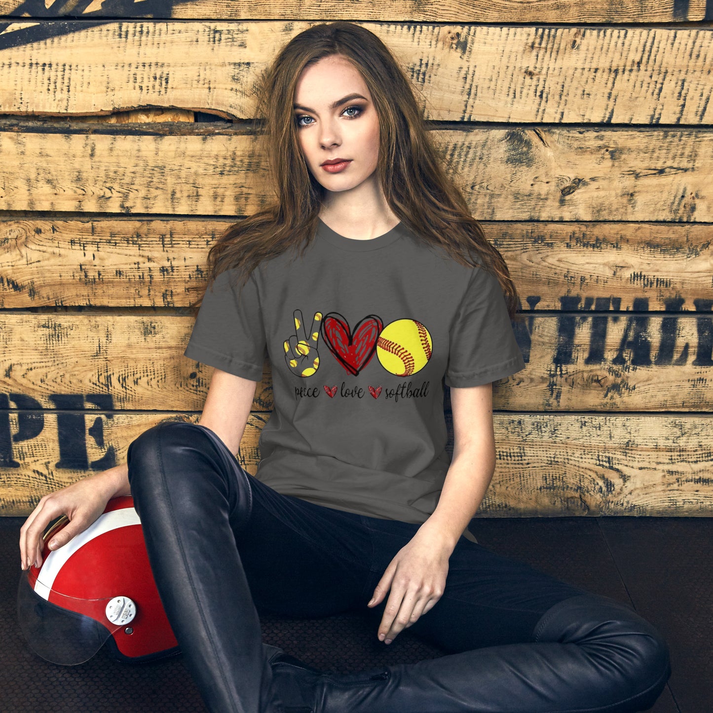 Peace Love Softball Unisex t-shirt