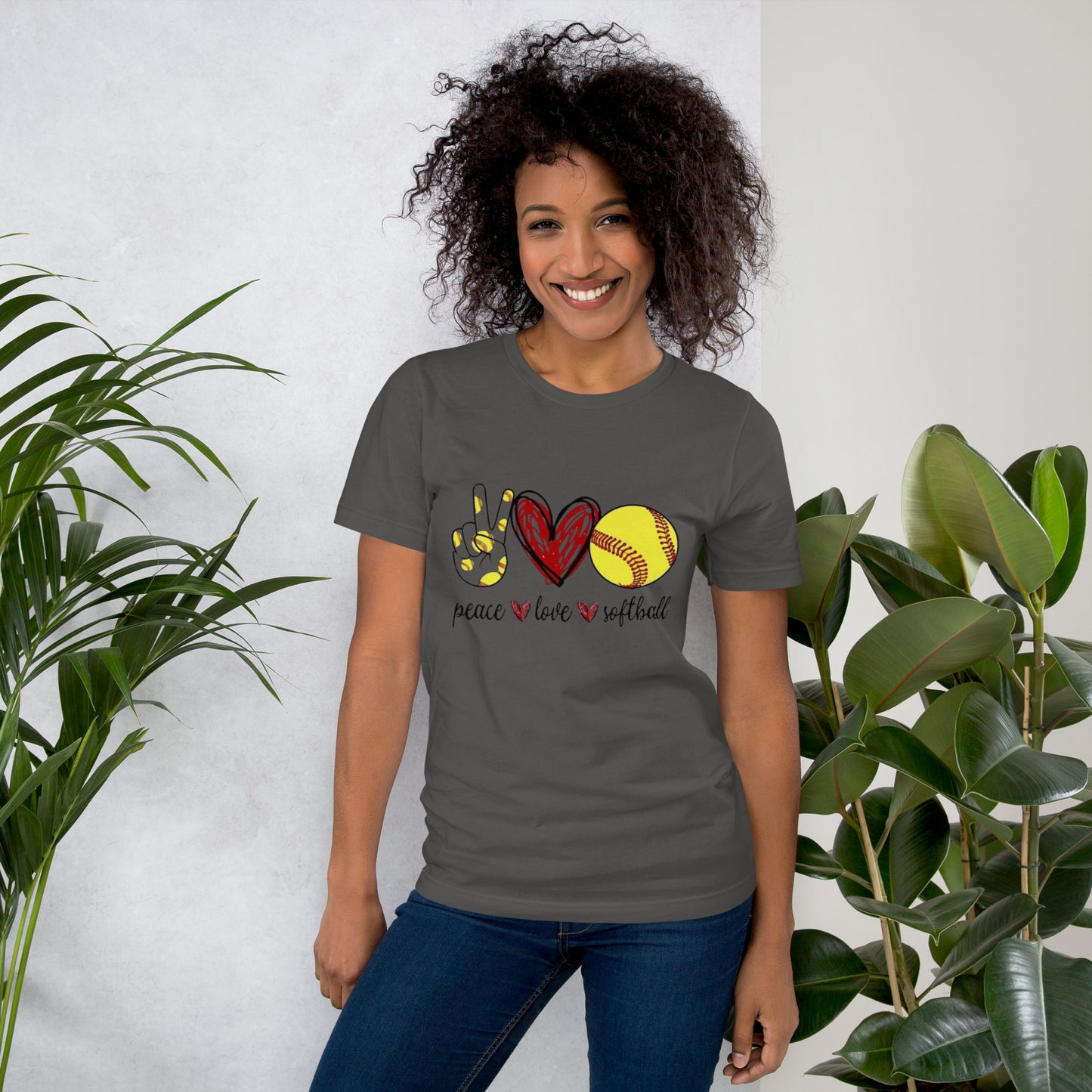 Peace Love Softball Unisex t-shirt