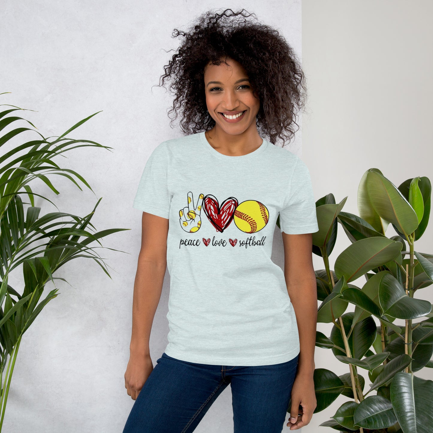 Peace Love Softball Unisex t-shirt