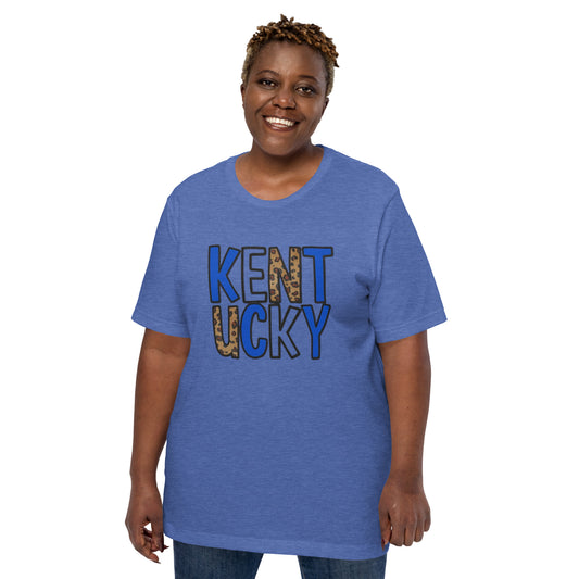 Kentucky Blue, White, & Leopard Unisex t-shirt