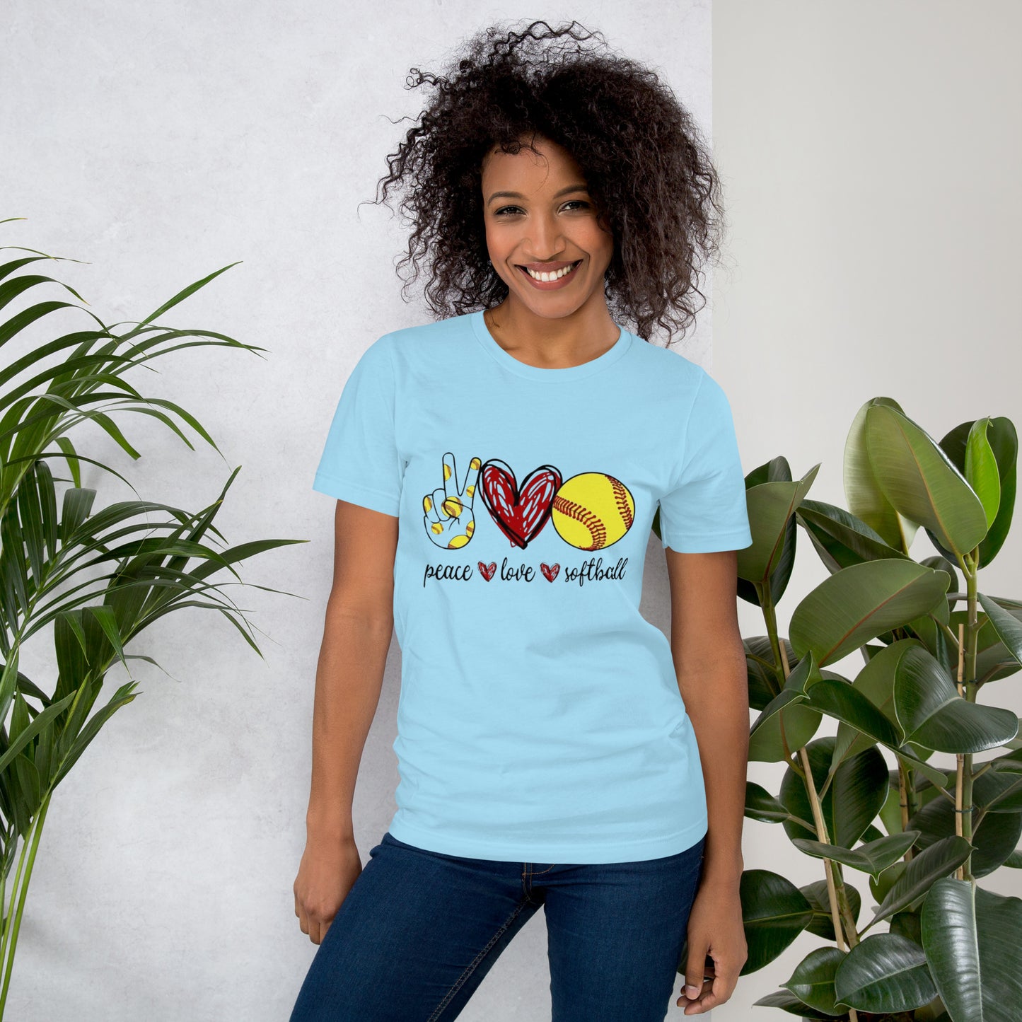 Peace Love Softball Unisex t-shirt