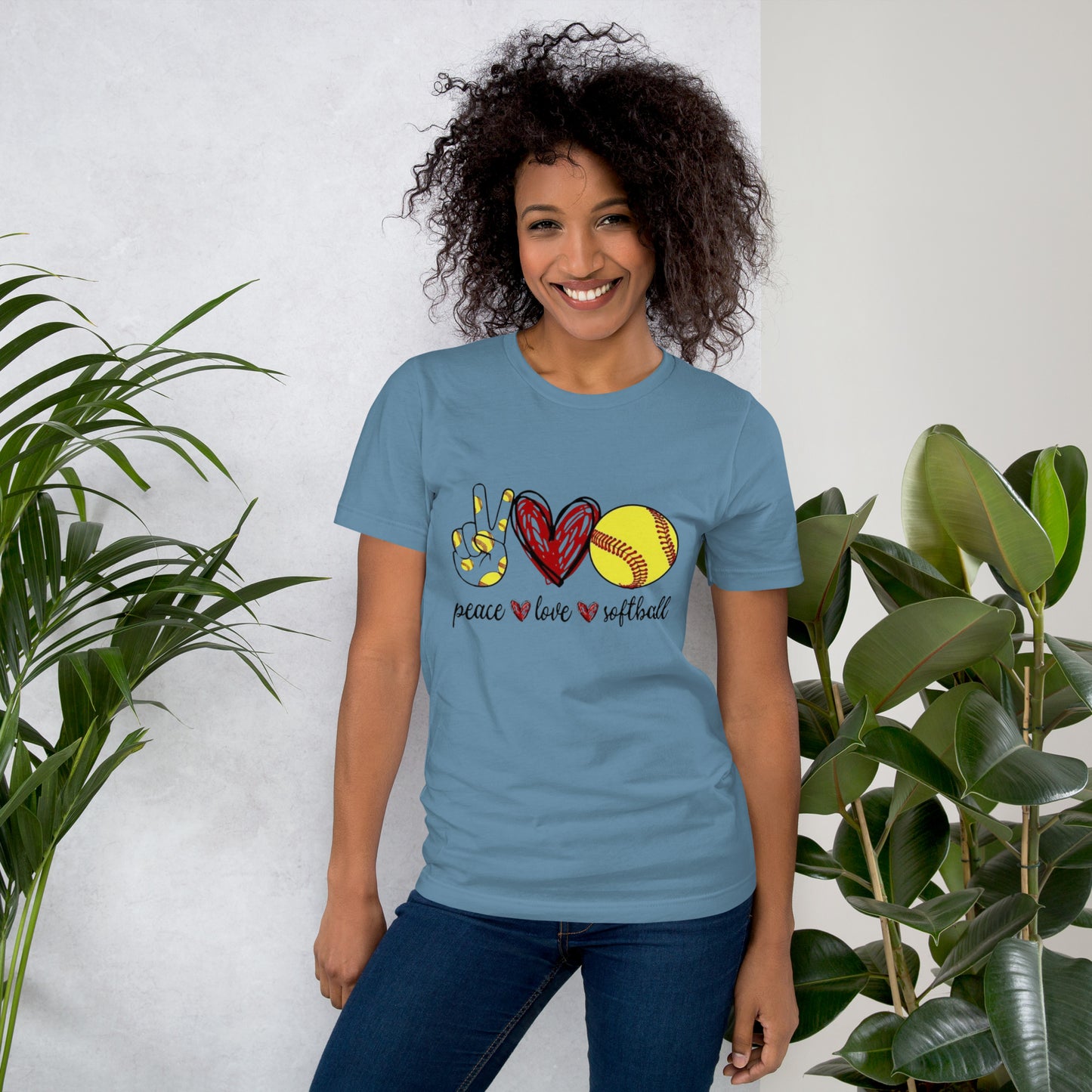 Peace Love Softball Unisex t-shirt