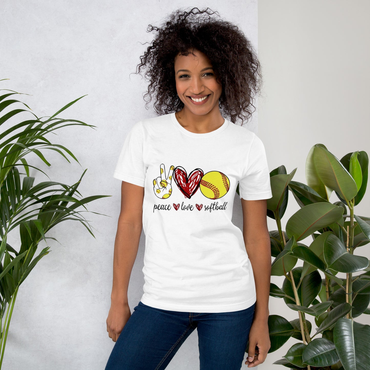 Peace Love Softball Unisex t-shirt